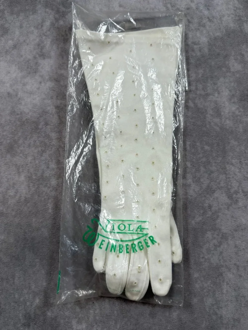 Viola Weinberger Vintage Women Opera Gloves Eyelet Ivory Size 7